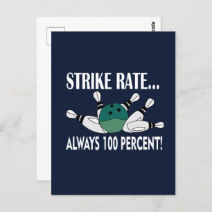 Bowling Pin Ball Strike Team Briefkaart