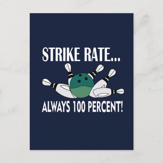 Bowling Pin Ball Strike Team Briefkaart (Voorkant)