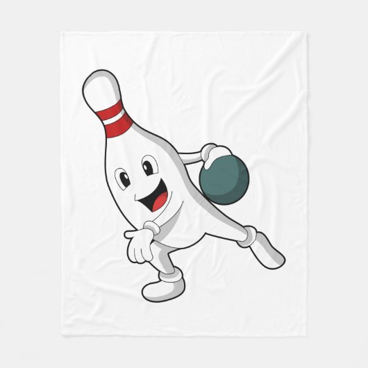 Bowling pin bij Bowling met Bowling ball Fleece Deken (Voorkant)
