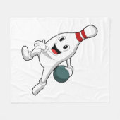 Bowling pin bij Bowling met Bowling ball Fleece Deken (Voorkant (Horizontaal))