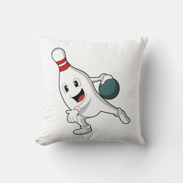 Bowling pin bij Bowling met Bowling ball Kussen (Voorkant)