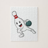 Bowling pin bij Bowling met Bowling ball Legpuzzel (Verticaal)