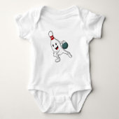 Bowling pin bij Bowling met Bowling ball Romper (Voorkant)