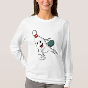 Bowling pin bij Bowling met Bowling ball T-shirt