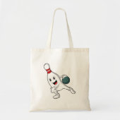 Bowling pin bij Bowling met Bowling ball Tote Bag (Voorkant)