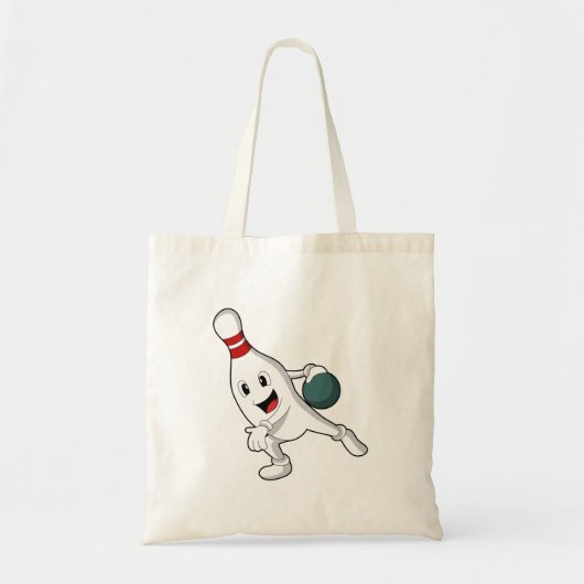 Bowling pin bij Bowling met Bowling ball Tote Bag (Voorkant)