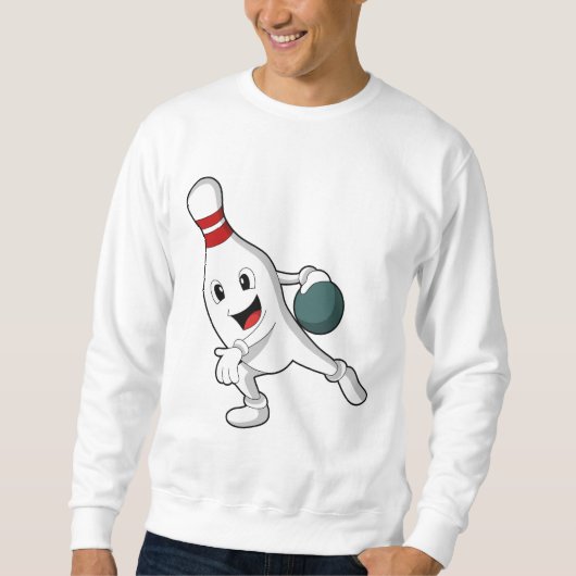 Bowling pin bij Bowling met Bowling ball Trui (Voorkant)