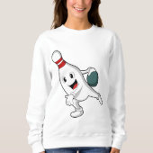 Bowling pin bij Bowling met Bowling ball Trui (Voorkant)