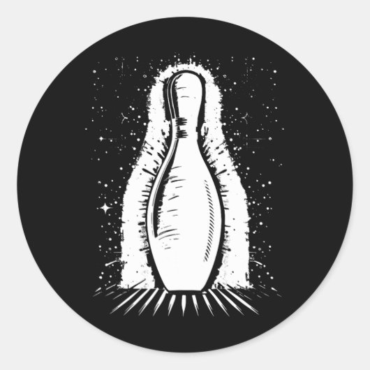 Bowling Pin Bowler Ronde Sticker (Voorkant)