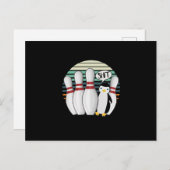 Bowling Pin Bowler Strike Spin Spare Penguin Gift Briefkaart (Voorkant / Achterkant)
