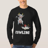 Bowling Pin Cow Funny Bowling Bowler Strike Bowlin T-shirt (Voorkant)