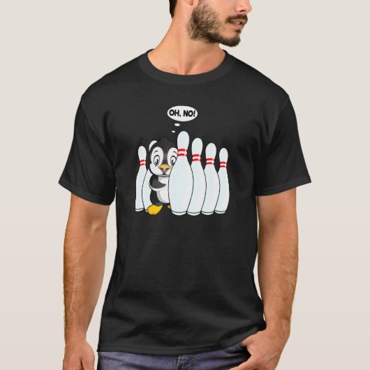 Bowling Pin Cute Penguin voor Bowling Kinder Bowle T-shirt (Voorkant)