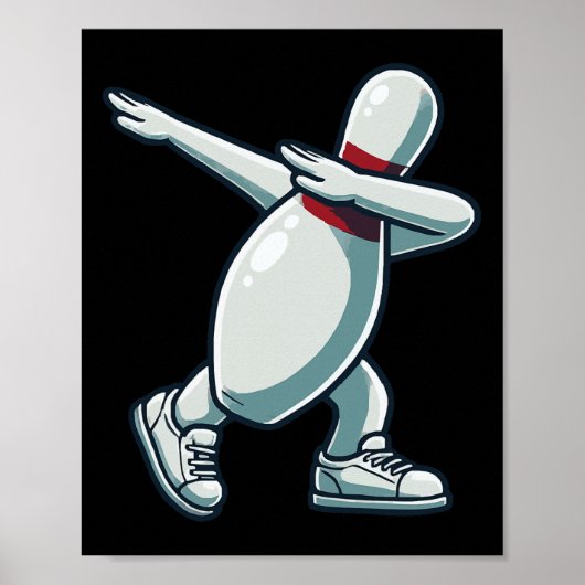 Bowling Pin Dabbing Funny Bowler Bowling Lover Sar Poster (Voorkant)
