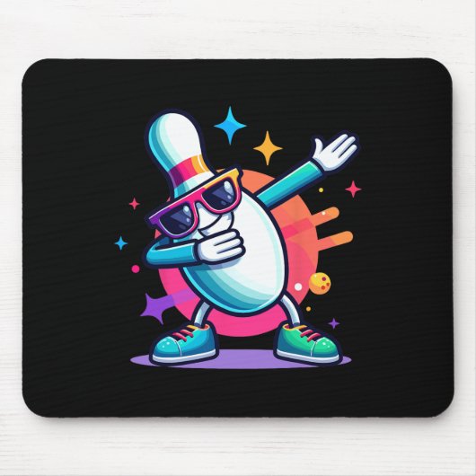 Bowling Pin Dabbing Sungles Bowler Player Kinder B Muismat (Voorkant)
