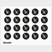 Bowling Pin Dabbing Sungles Bowler Player Kinder B Ronde Sticker (Vel)