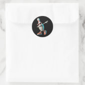 Bowling Pin Dabbing Sungles Bowler Player Kinder M Ronde Sticker (Tas)