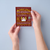 Bowling Pin Design, Ten-Pin Bowling Tournament Flyer (Hand)