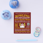Bowling Pin Design, Ten-Pin Bowling Tournament Flyer (Enkel)
