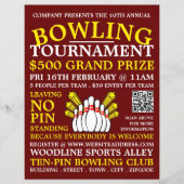 Bowling Pin Design, Ten-Pin Bowling Tournament Flyer (Voorkant)