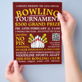 Bowling Pin Design, Ten-Pin Bowling Tournament Flyer (Hand)
