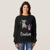 Bowling Pin Funny Bowling Bowler Cow Strike Bowlin Trui (Voorkant volledig)