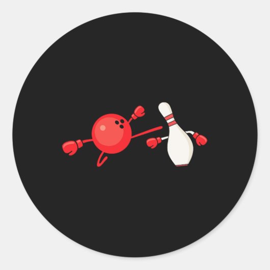 Bowling Pin Karate Ronde Sticker (Voorkant)
