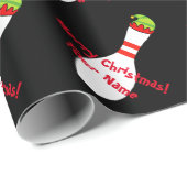 Bowling pin met elf pet gepersonaliseerde kerst cadeaupapier (Rol Hoek)