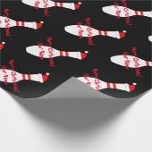 Bowling pin met kerstmuts op maat Kerstmis Cadeaupapier (Hoek)