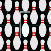 Bowling pin patroon stof voor DIY projecten (Delen)