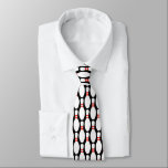 Bowling pin patroon stropdas voor bowler<br><div class="desc">Bowling pin patroon stropdas voor bowler. Coole stropdassen voor het feest. Zwarte of aangepaste achtergrondkleur. Perfect voor bowling fans.</div>