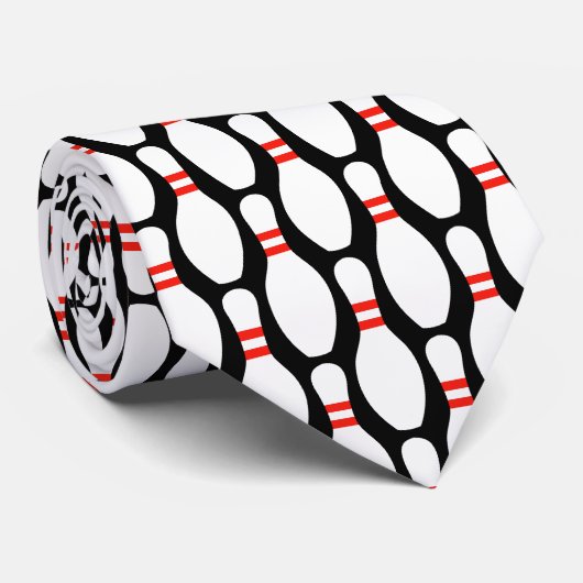 Bowling pin patroon stropdas voor bowler (Opgerold)