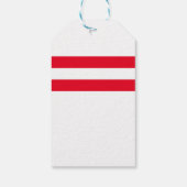 Bowling Pin Red Stripes w/ Aangepast bericht en na Cadeaulabel (Achterkant)