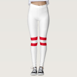 Bowling Pin Stripes | Minimale witte rode strepen Leggings