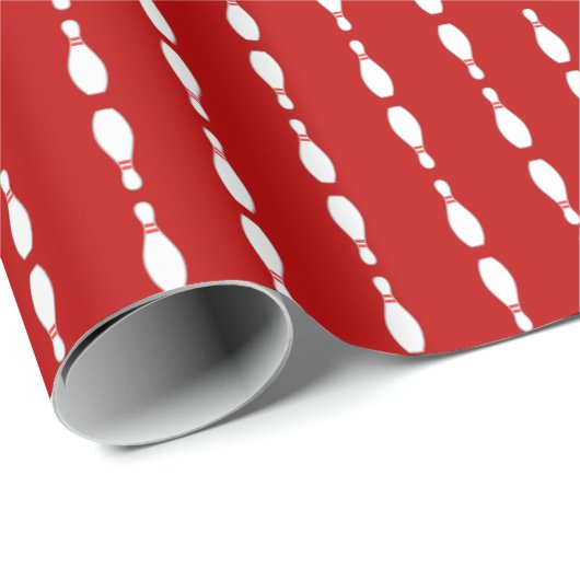 Bowling Pin Strped Pattern | Achtergrondkleur Cadeaupapier (Rol Hoek)