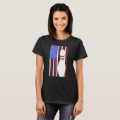 Bowling Pin US Flag American Bowling Player Bowler T-shirt (Voorkant volledig)