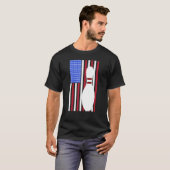 Bowling Pin US Flag American Bowling Player Bowler T-shirt (Voorkant volledig)