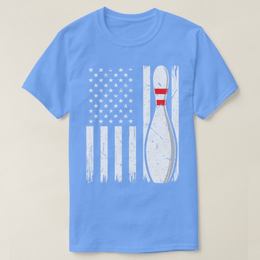  Bowling Pin USA Flag Bowler T-shirt (Design voorkant)