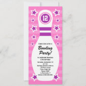 Bowling pin verjaardagsfeest uitnodiging met sterr (Voorkant)