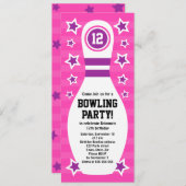 Bowling pin verjaardagsfeest uitnodiging met sterr (Voorkant / Achterkant)