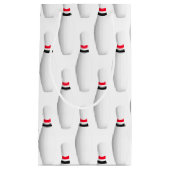 Bowling pinnen op wit klein cadeauzakje (Voorkant)