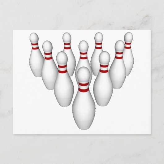 Bowling Pins: 3D-model: Briefkaart (Voorkant)