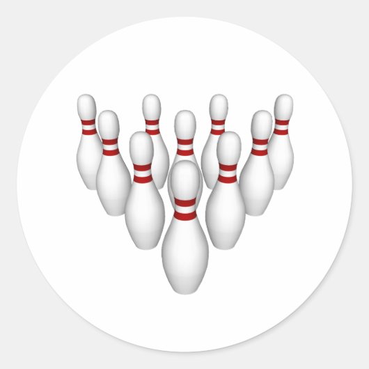 Bowling Pins: 3D-model: Ronde Sticker (Voorkant)