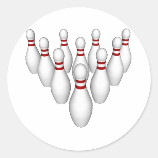 Bowling Pins: 3D-model: Ronde Sticker (Voorkant)
