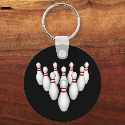 Bowling Pins: 3D-model: Sleutelhanger (Voorkant)