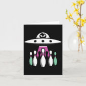 Bowling Pins Abduction Alien UFO - Funny Alien Inv Kaart (Gele Bloem)