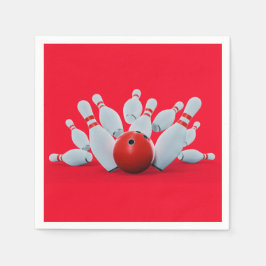 Bowling pins bowlen op verjaardagsfeestje servet