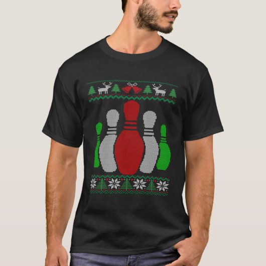 Bowling Pins Bowler Gift Bowling Team Lelijke Kers T-shirt (Voorkant)