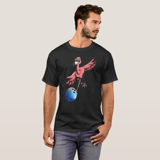 Bowling Pins Bowling Ball Bowler Bowling Flamingo T-shirt (Voorkant volledig)