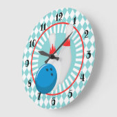 Bowling Pins - Bowling Ball - Cute Sports Grote Klok (Hoek)