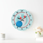 Bowling Pins - Bowling Ball - Cute Sports Grote Klok (Huis)
